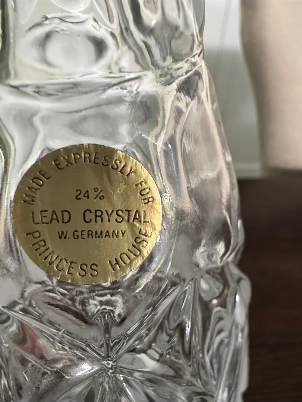 Princess House Cut Crystal Decanter with Stopper - Crystal 24 Lead - W. Germany